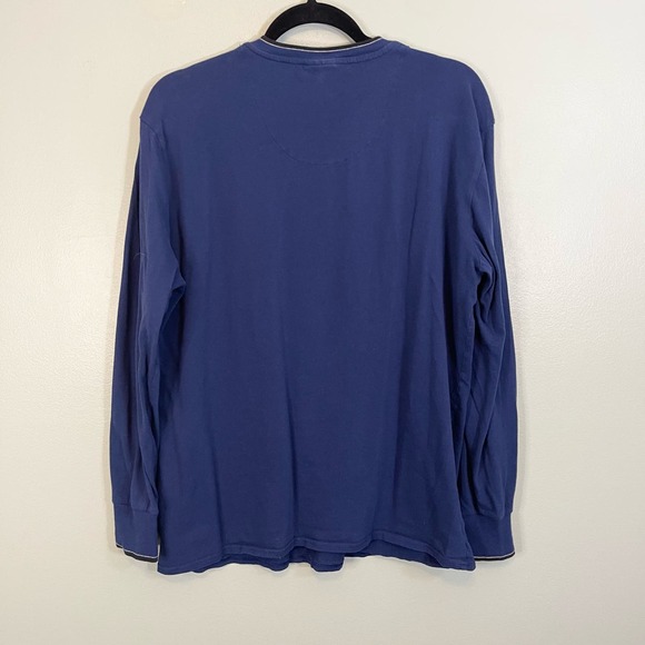 Lacoste Men's Blue V-Necked Pullover Long Sleeves Sleepwear Lounging Shirt Large - Picture 2 of 8